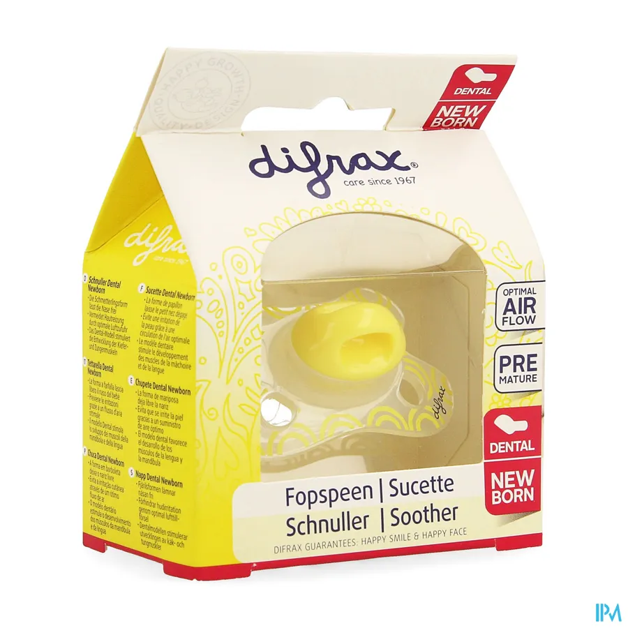 packshot van Difrax Fopspeen Newborn Dental Silicone -2/2m