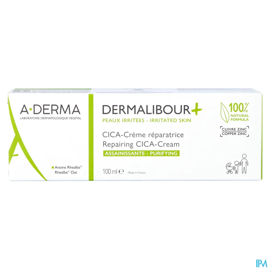 packshot van Aderma Dermalibour + Herstellende CICA-Crème 100 ml