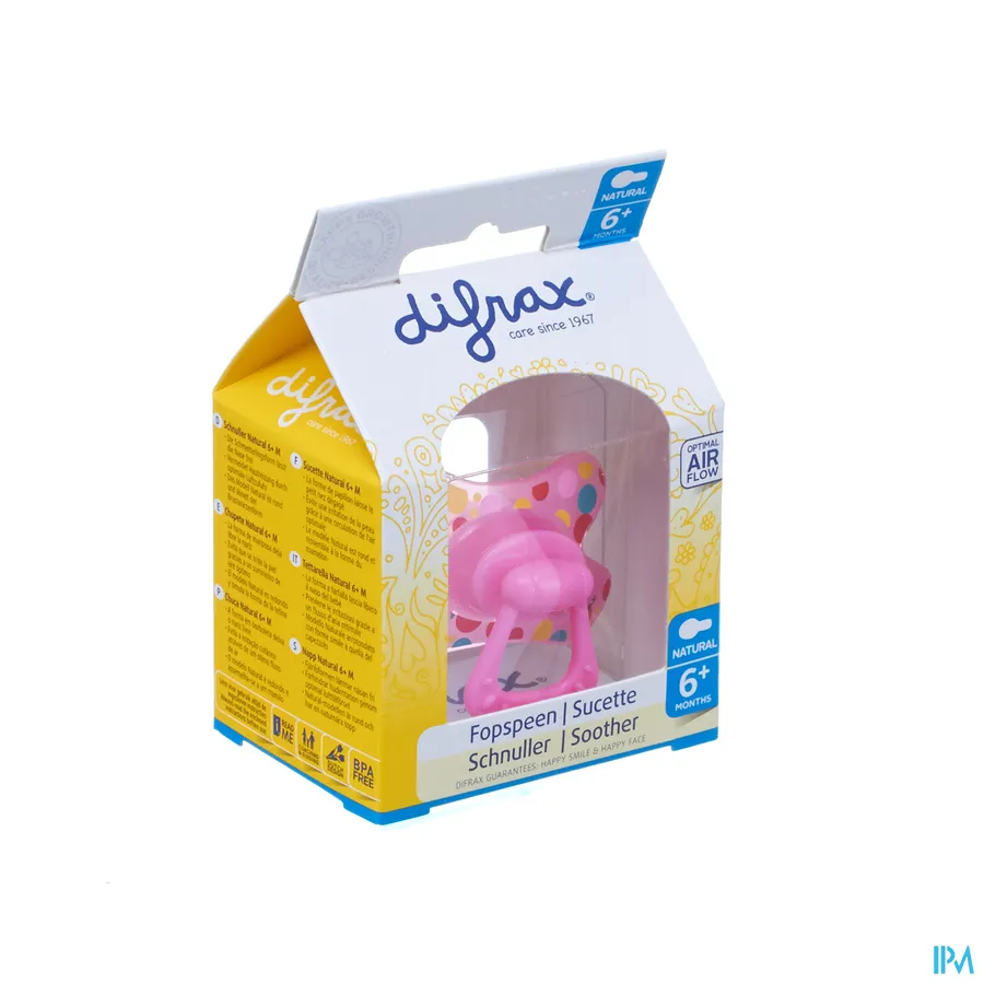 packshot van Difrax Fopspeen Natural 6m+