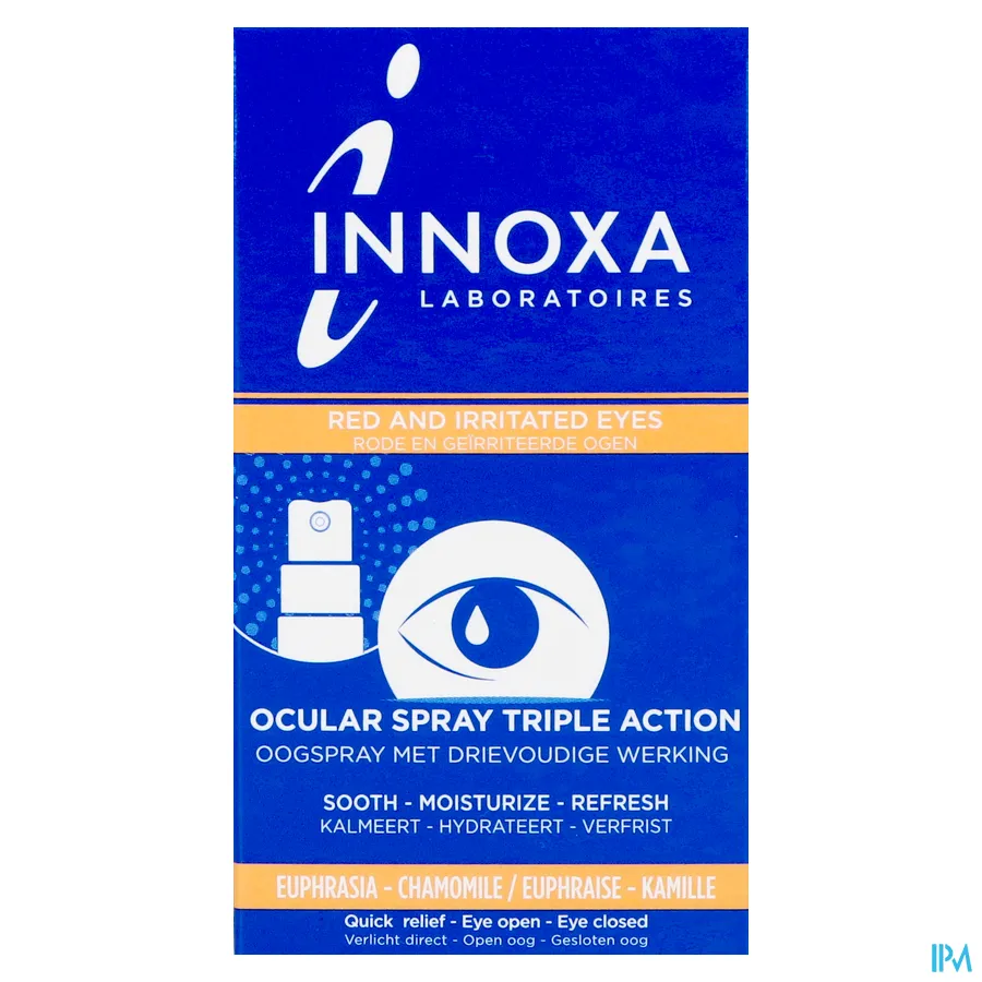 packshot van Innoxa Triple Action Oogspray (Rode & Geïriteerde Ogen) 10 ml