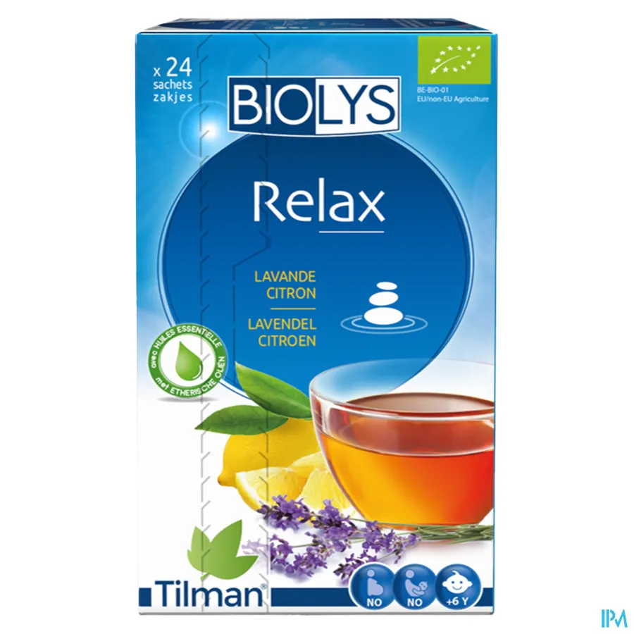 packshot van Tilman Biolys Relax Lavendel-Citroen 24 zakjes
