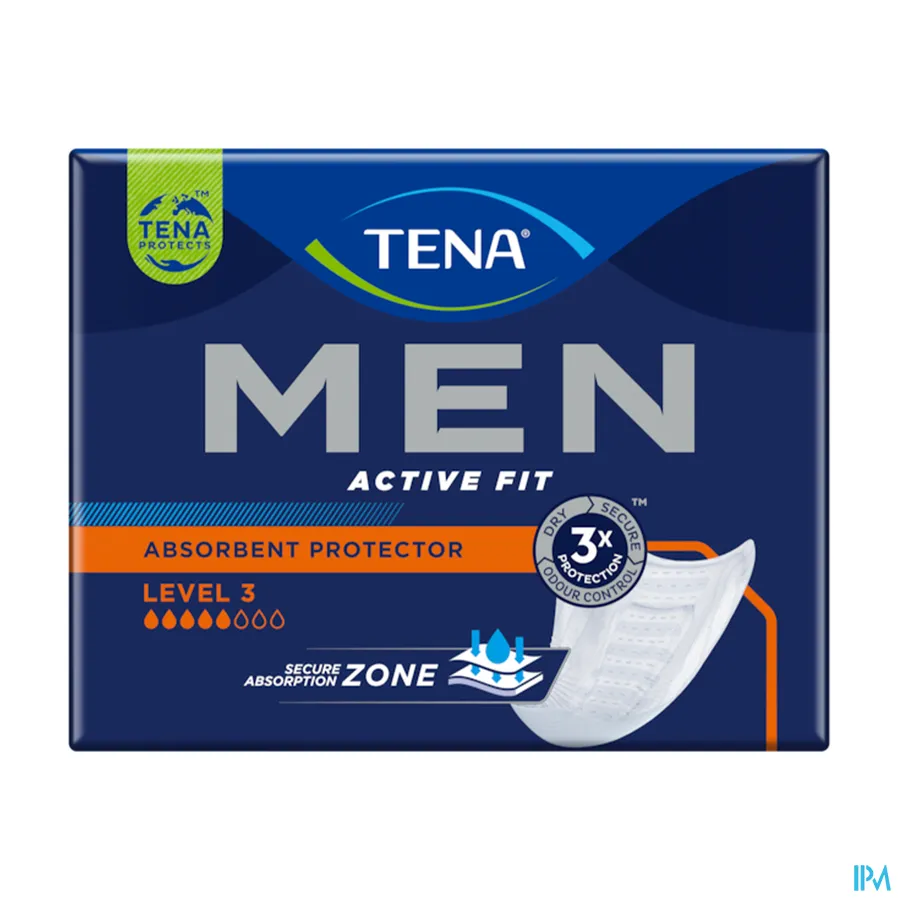 packshot van TENA Men Active Fit Absorbent Protector Level 3 16 stuks