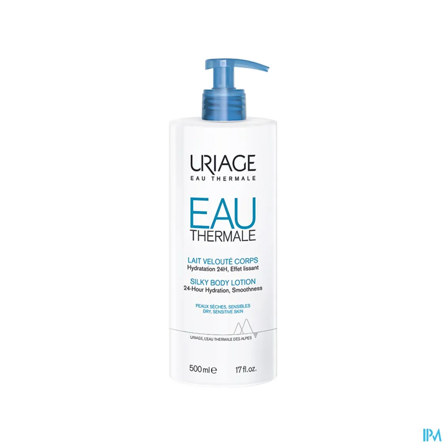 packshot van Uriage Eau Thermale Silky Body Lotion 500 ml