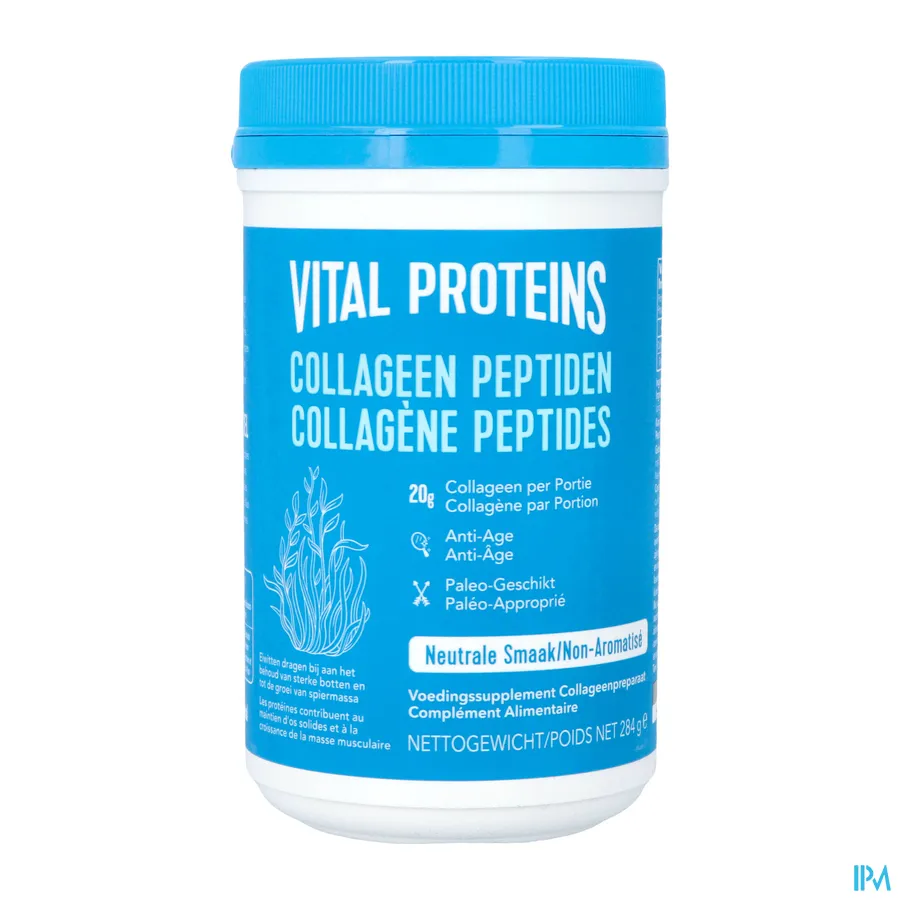 packshot van Vital Proteins 'Collageen Peptiden' met Neutrale Smaak Pot 284 g