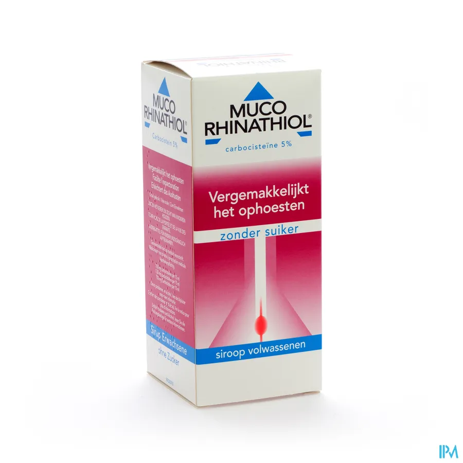 packshot van Muco Rhinathiol Volwassen Zonder Suiker 250ml siroop