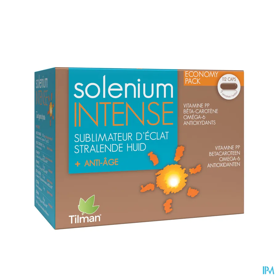 packshot van Solenium Intense voor een Stralende Huid met Anti-Âge-Effect Promo 112 Capsules