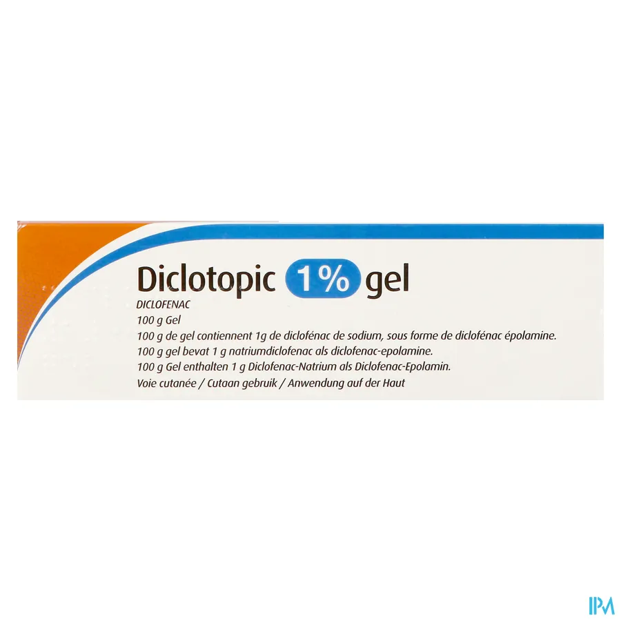 packshot van Diclotopic 1% Gel voor Verlichting van Pijn en Ontsteking Tube 100 g
