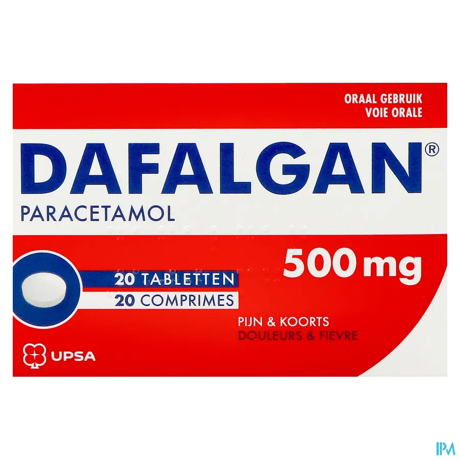 packshot van Dafalgan 500 mg 20 Tabletten