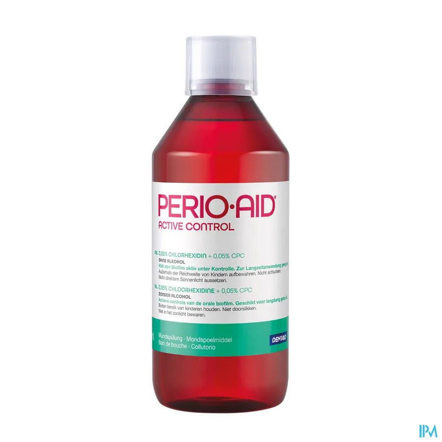 packshot van Perio Aid Active Control Mondspoelmiddel met 0,05% Chloorhexidine 500 ml