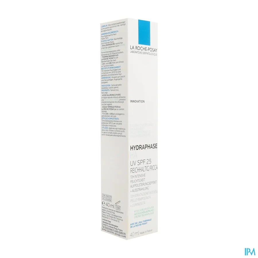 packshot van La Roche-Posay Hydraphase HA UV SPF 25 Rijk 40 ml