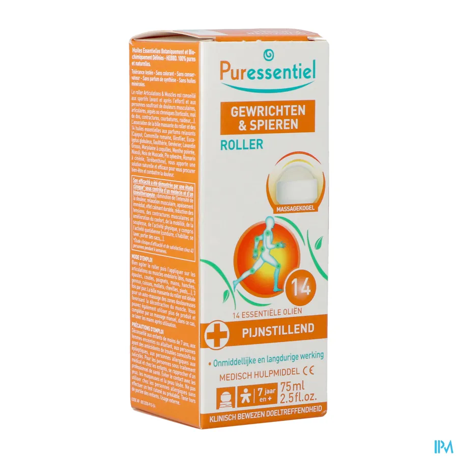 packshot van Puressentiel Roller voor Spieren en Gewrichten 75 ml