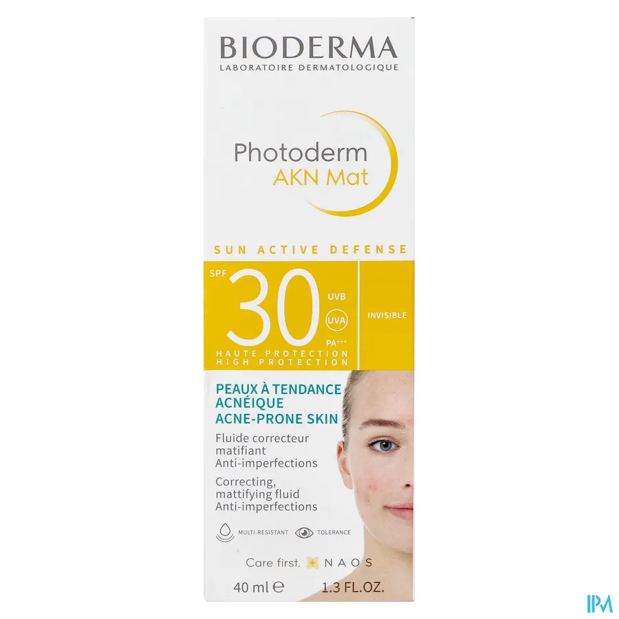 packshot van Bioderma Photoderm Akn Mat SPF30 Zonnemelk 40 ml