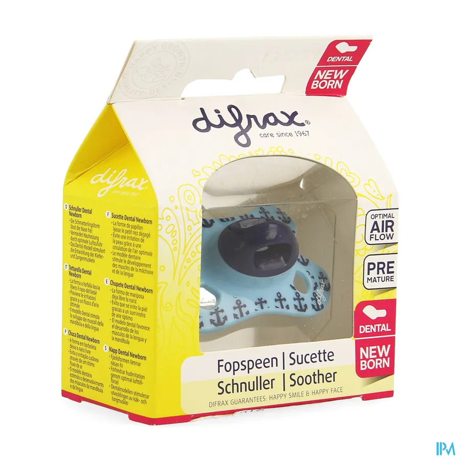 packshot van Difrax Fopspeen Newborn Dental Silicone -2/2m