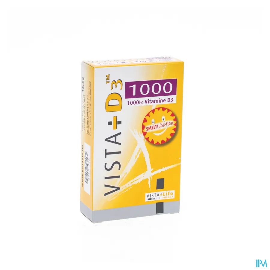packshot van Vista-D3 1000 IE Vitamine D3 120 Smelttabletten