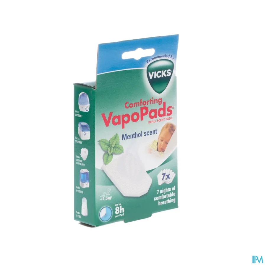 packshot van Vicks Comforting VapoPads - Navulgeurpads met Muntgeur 7 Stuks