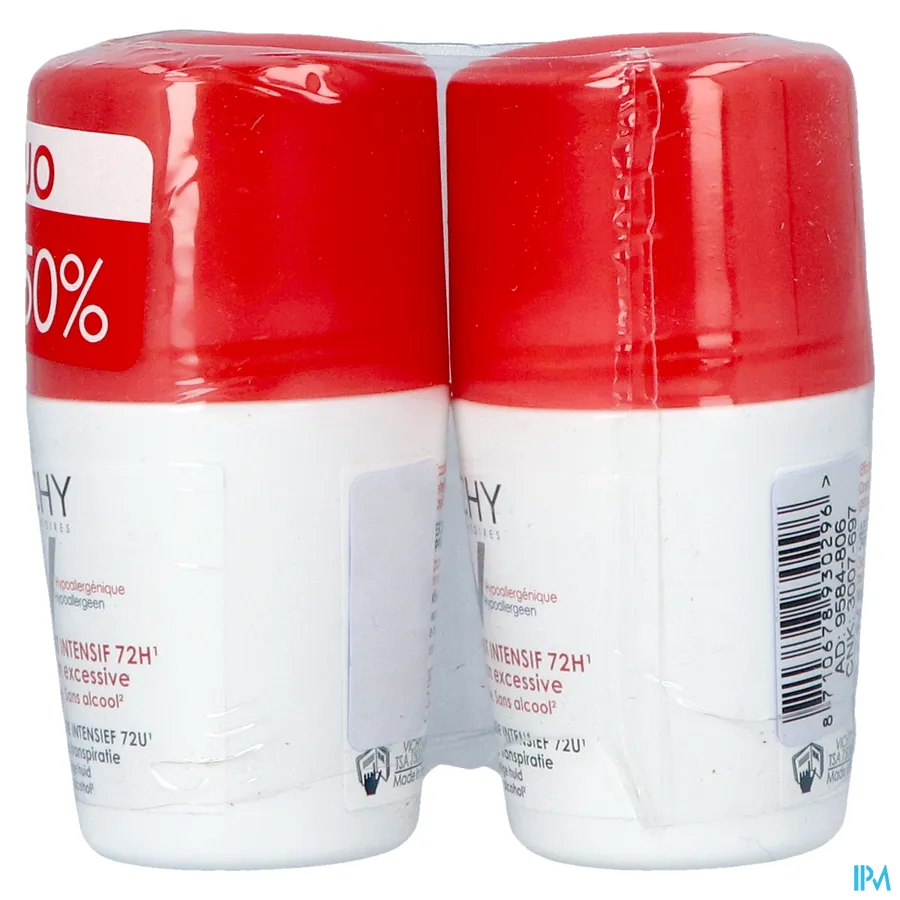 packshot van Vichy Deo Roll-On 72u Overmatige Transpiratie Duo Promo* 2 x 50 ml