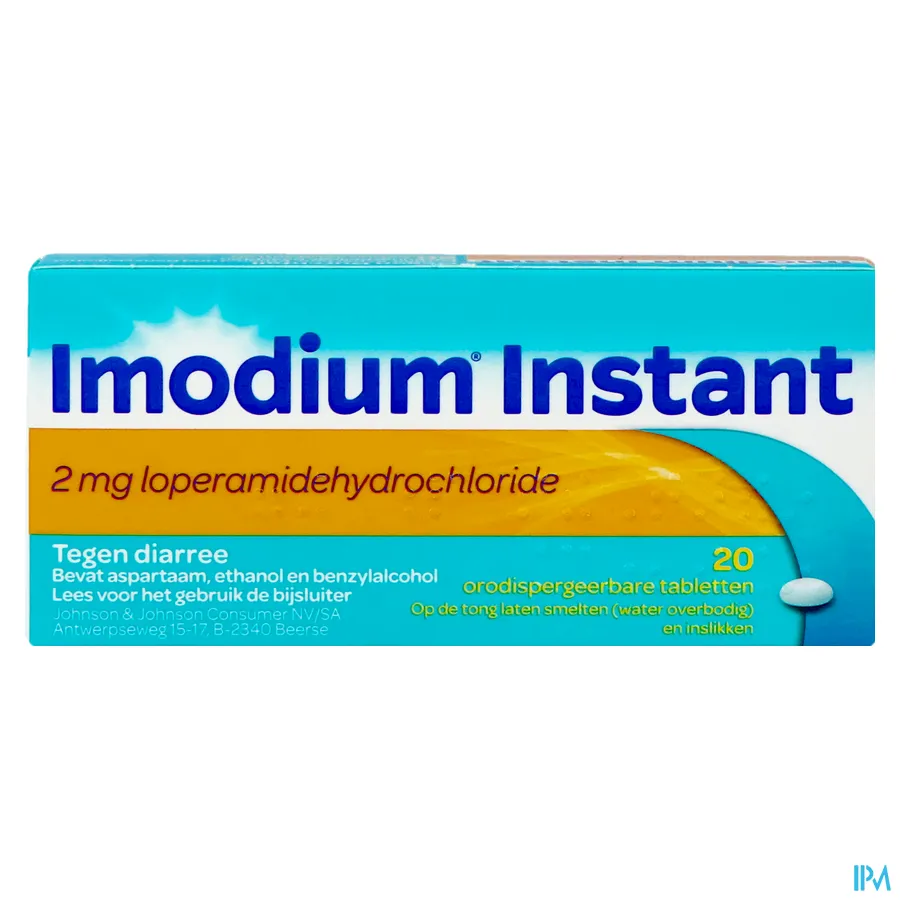 packshot van Imodium Instant 20 tabletten