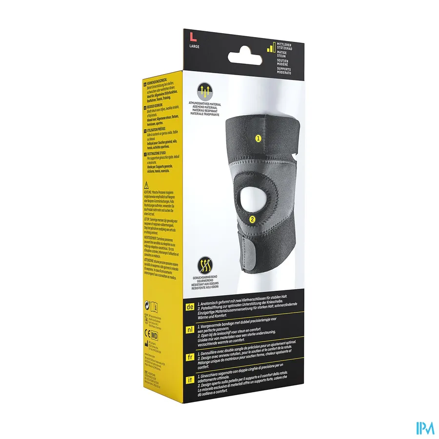 packshot van Futuro Sport Vochtregulerende Kniebandage Maat Large (Middelmatige Steun)