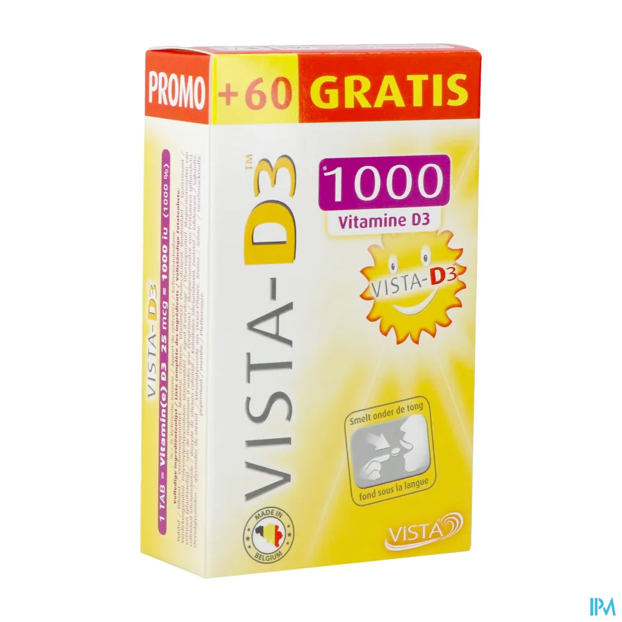 packshot van Vista D3 1000 PROMO 120 + 60 smelttabletten