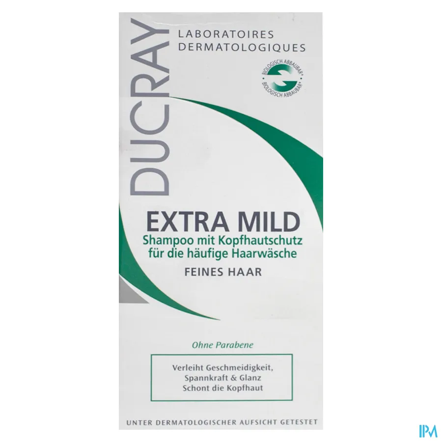 packshot van Ducray Extra-Doux Huidbeschermende Shampoo voor Normaal en Broos Haar Flacon 200 ml
