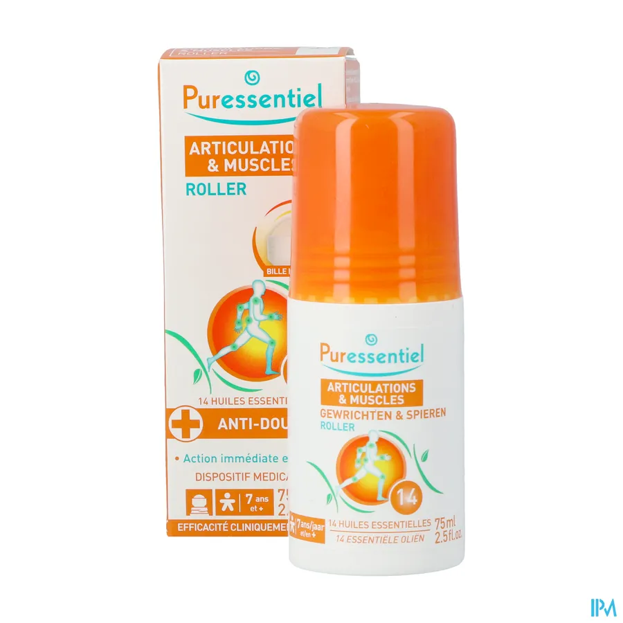 packshot van Puressentiel Roller voor Spieren en Gewrichten 75 ml