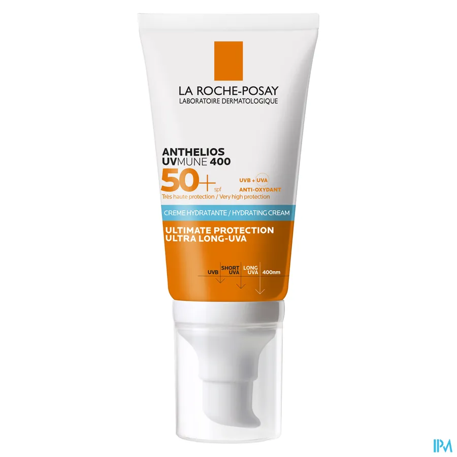 packshot van La Roche-Posay Anthelios UVmune 400 Hydraterende Crème Zonder Parfum SPF 50+ 50 ml