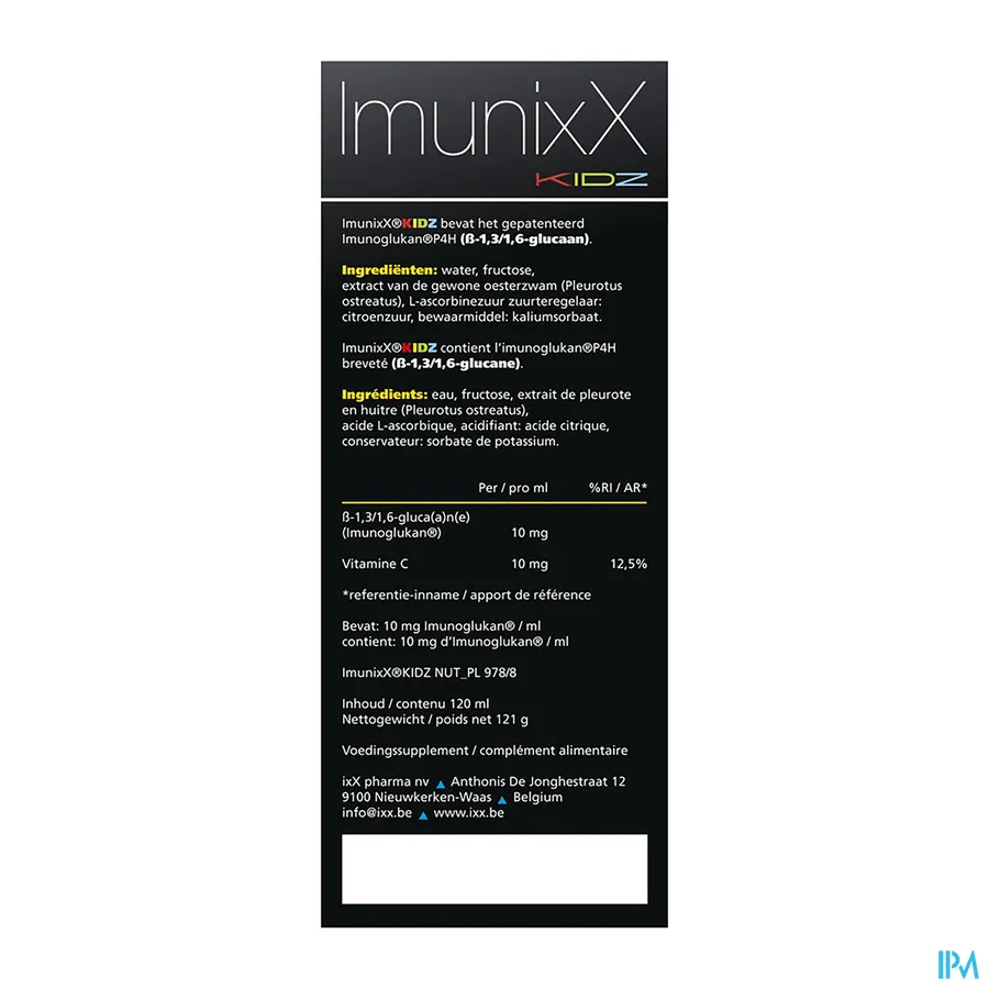 packshot van ImunixX Kidz Siroop 120 ml