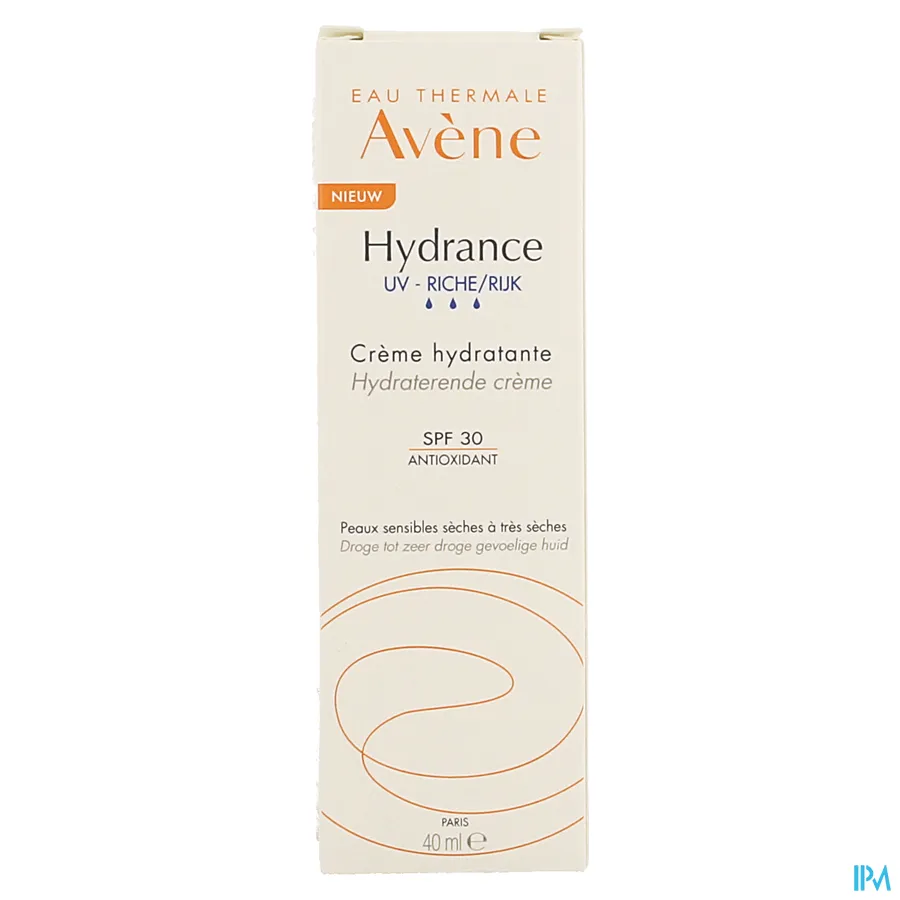 packshot van Avène Hydrance UV Rijke Hydraterende Crème SPF30 40 ml