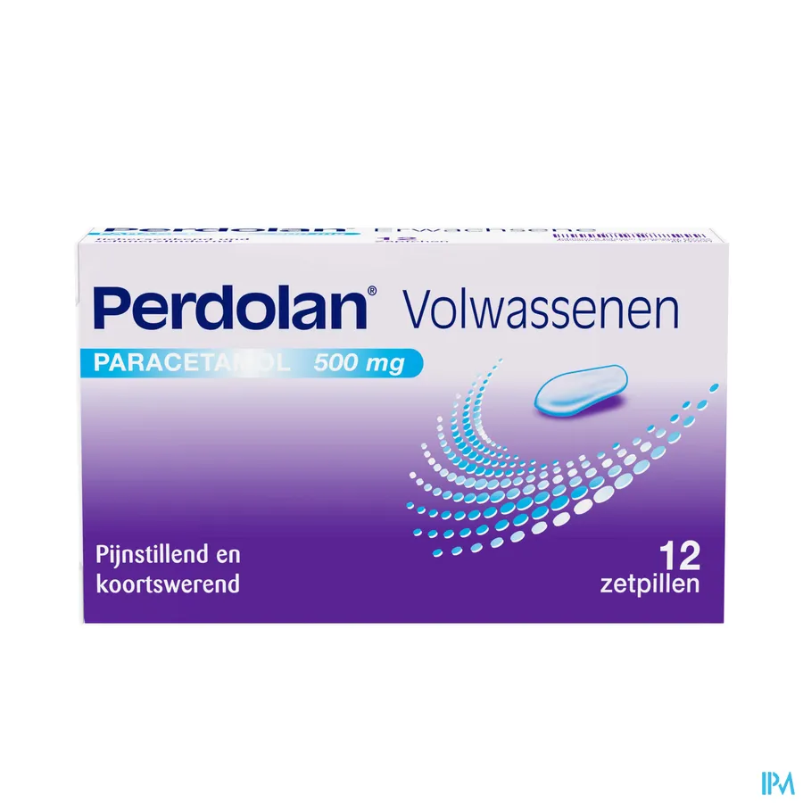 packshot van Perdolan 500 mg 12 Suppo's