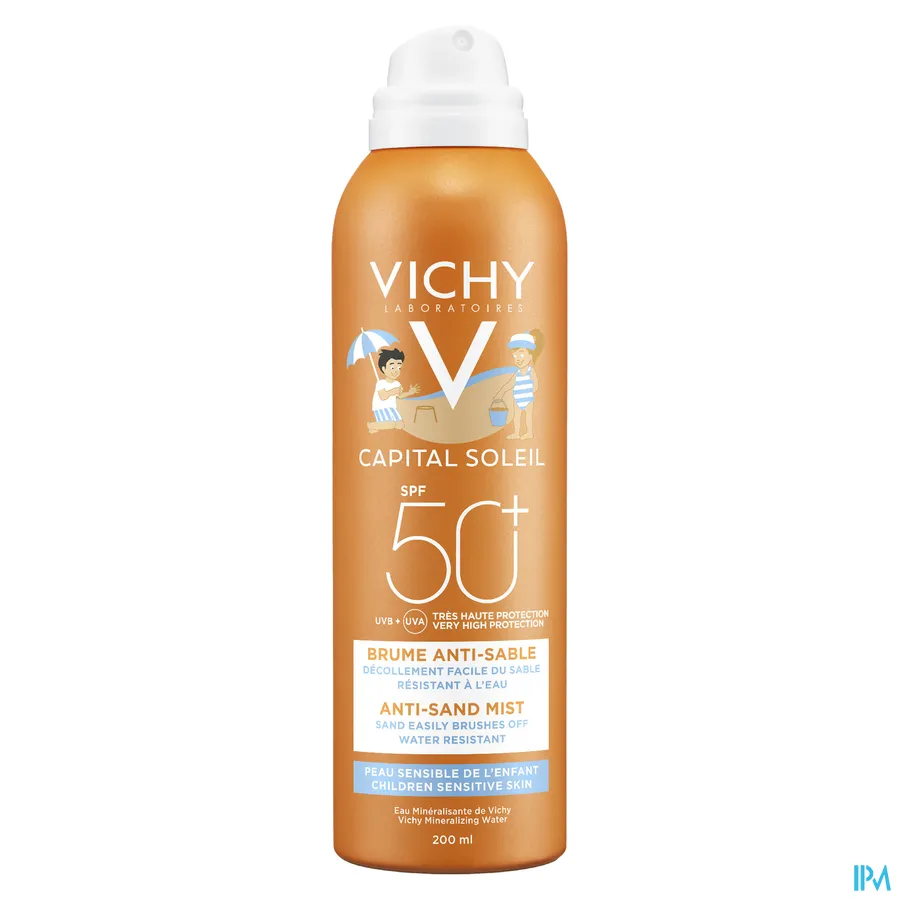 packshot van Vichy Ideal Soleil Anti-Zand Zonnemist met SPF 50+ voor Kinderen 200 ml