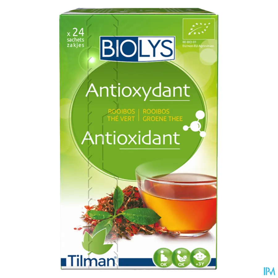 packshot van Tilman Biolys Antioxidant Rooibos-Groene Thee 24 zakjes
