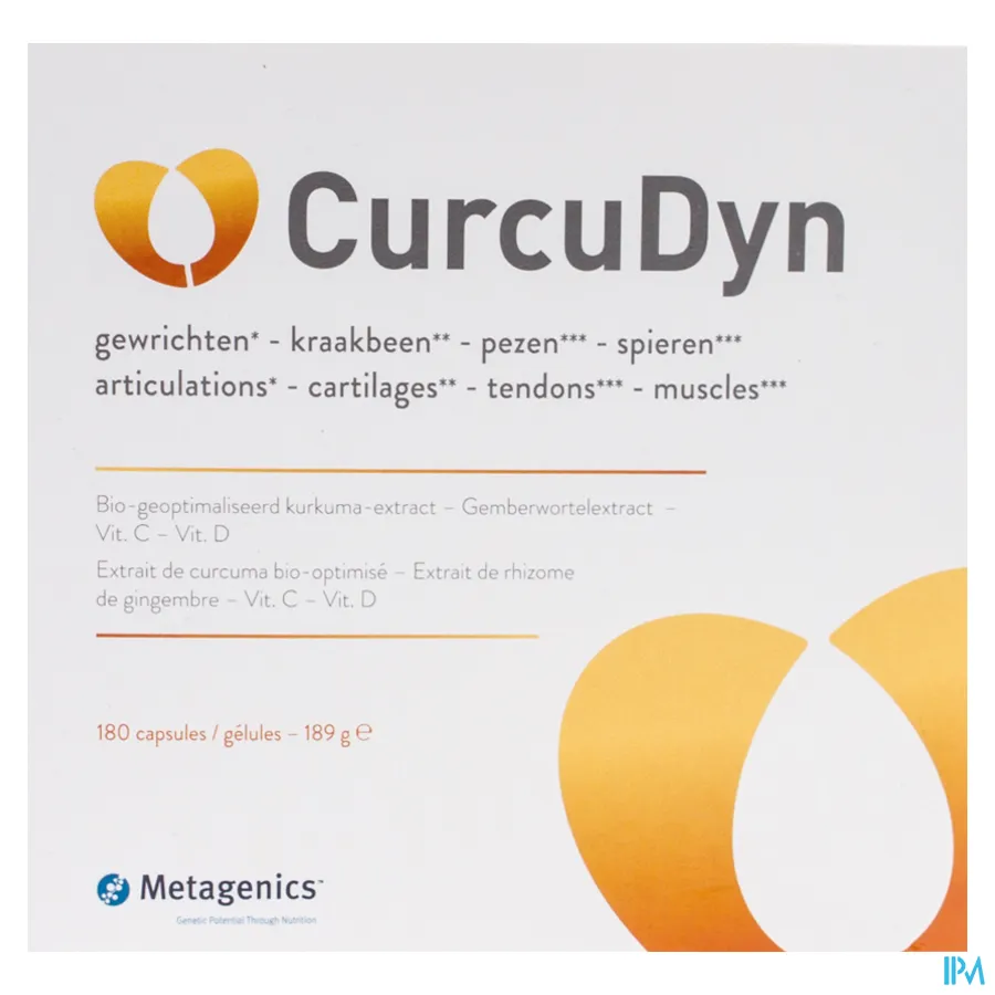 packshot van Curcudyn voor Gewrichten, Kraakbeen en Pezen 180 Capsules