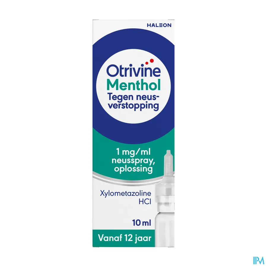 packshot van Otrivine Menthol Neusspray tegen Neusverstopping voor Volwassenen 10 ml