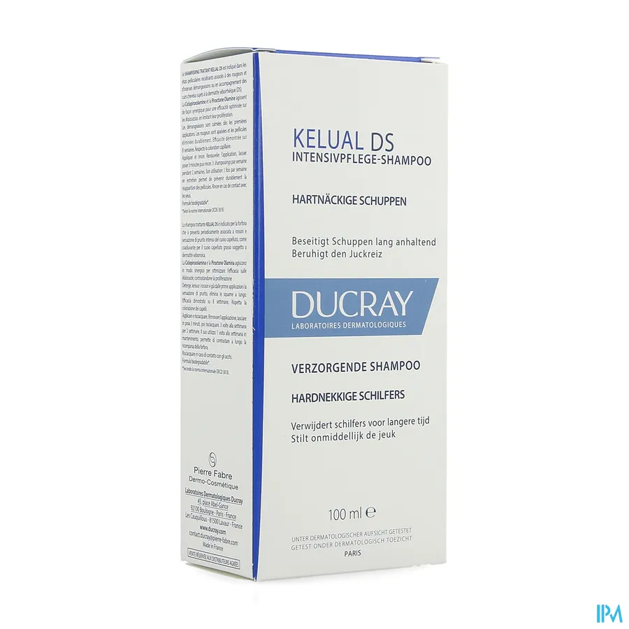 packshot van Ducray Kelual DS Verzorgende Shampoo tegen Schilfertjes en Voorkomt Nieuwe Opflakkeringen Flacon 100 ml