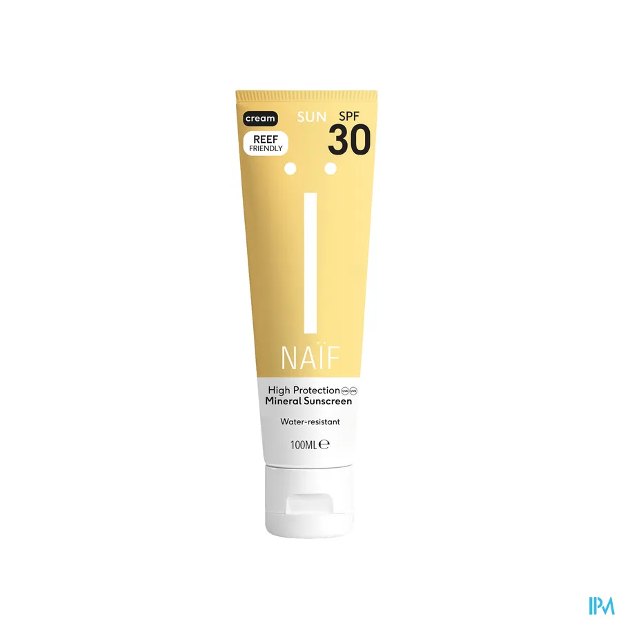 packshot van Naïf Sun Mineral Sunscreen Zonnecrème SPF 30 100 ml