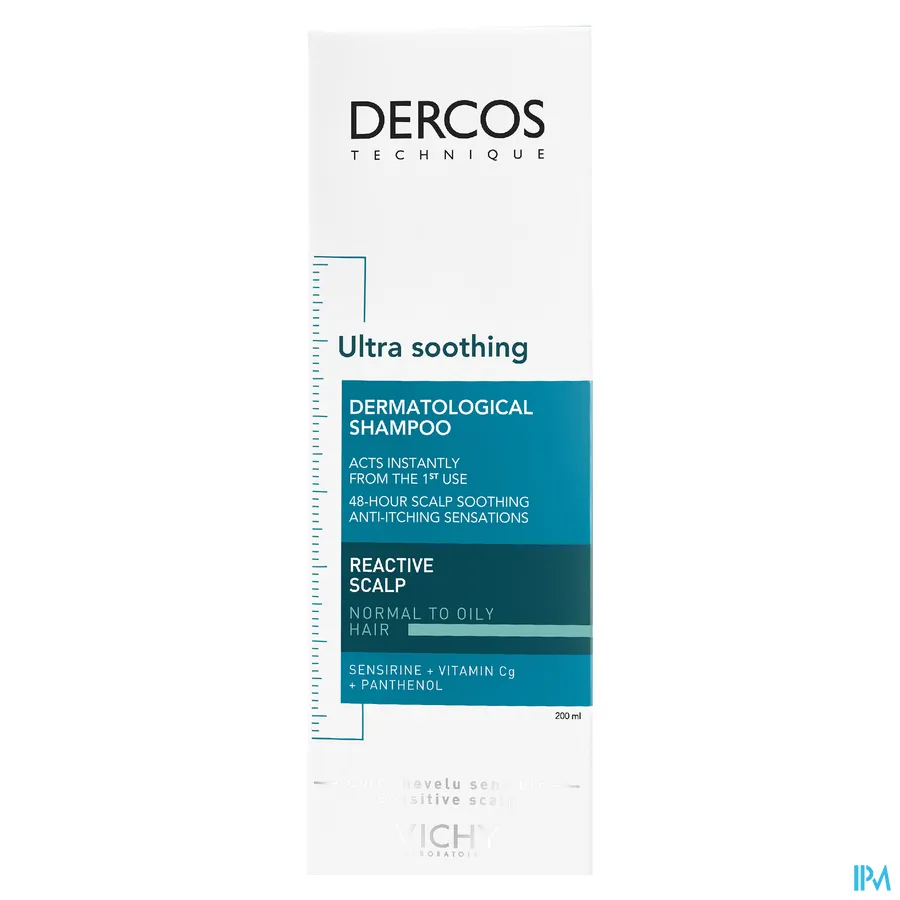 packshot van Vichy Dercos Ultra Kalmerende Shampoo Normaal tot Vet Haar 200 ml