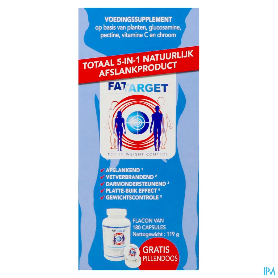packshot van Fat Target -Top in Weight Control- Pot 180 Capsules