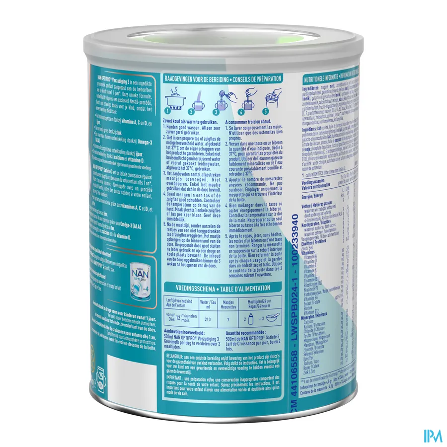 packshot van Nan Verzadiging 3 vanaf 10 maanden Pot 800 g