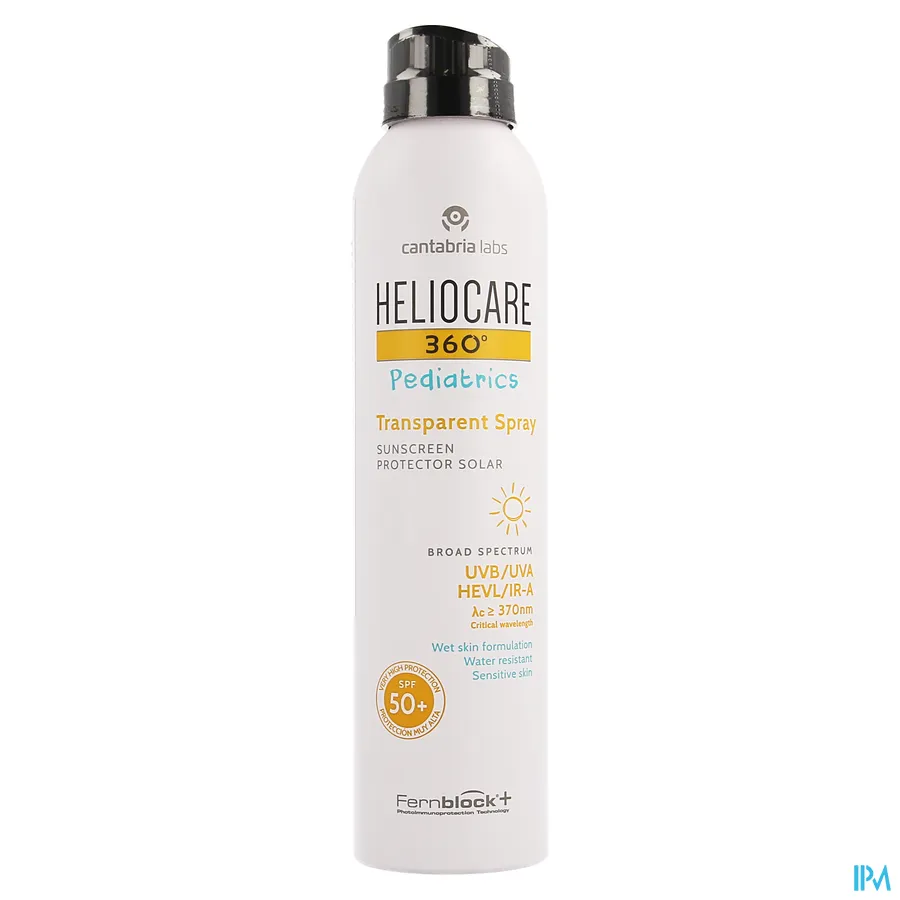 packshot van Heliocare 360° Pediatrics Transparent Spray SPF50+ 200 ml