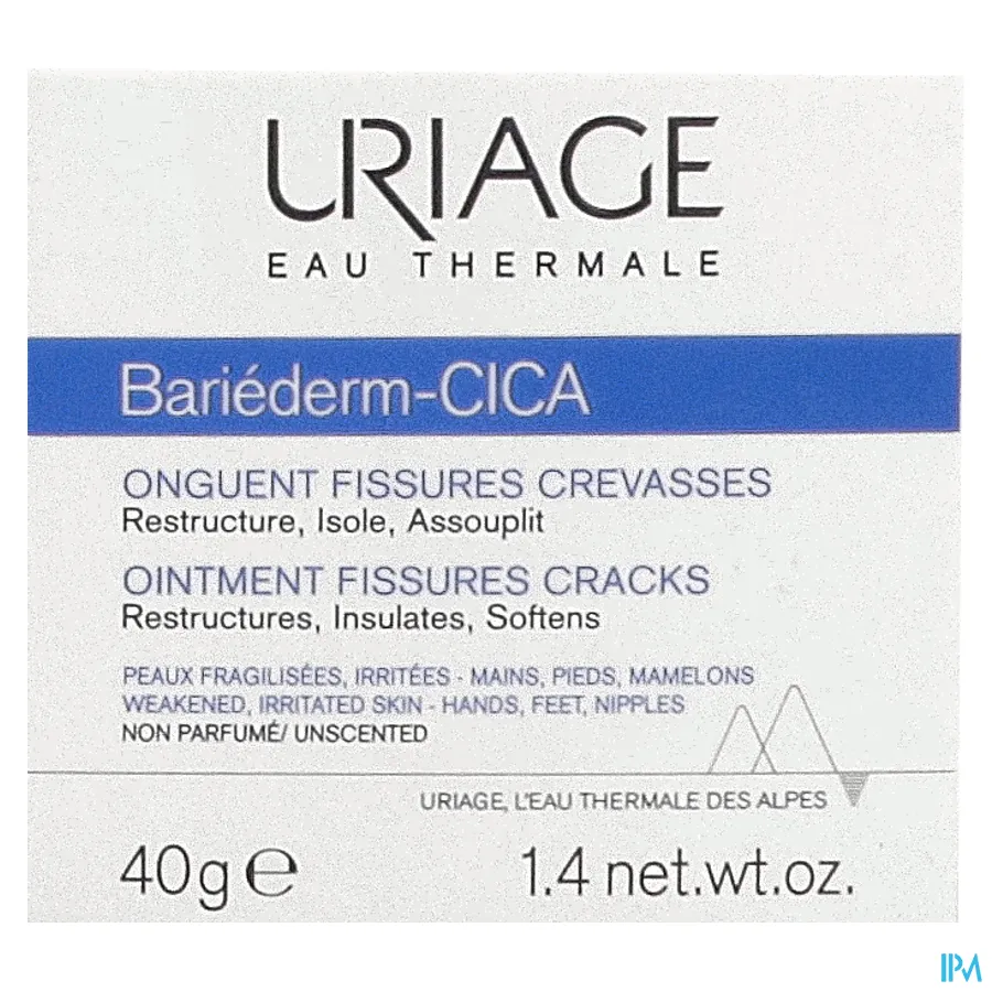 packshot van Uriage Bariéderm Zalf voor Kloven en Barsten Pot 40 g