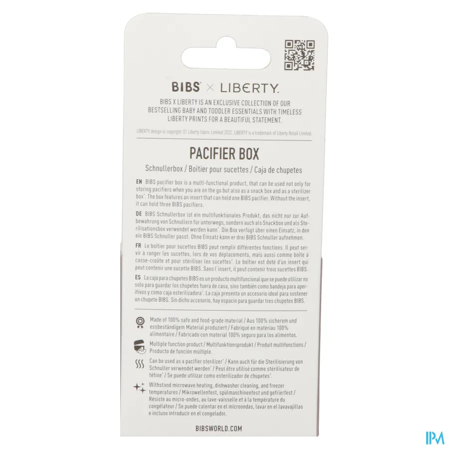 packshot van Bibs Fopspeenbox Duo Liberty Garden Strawberry