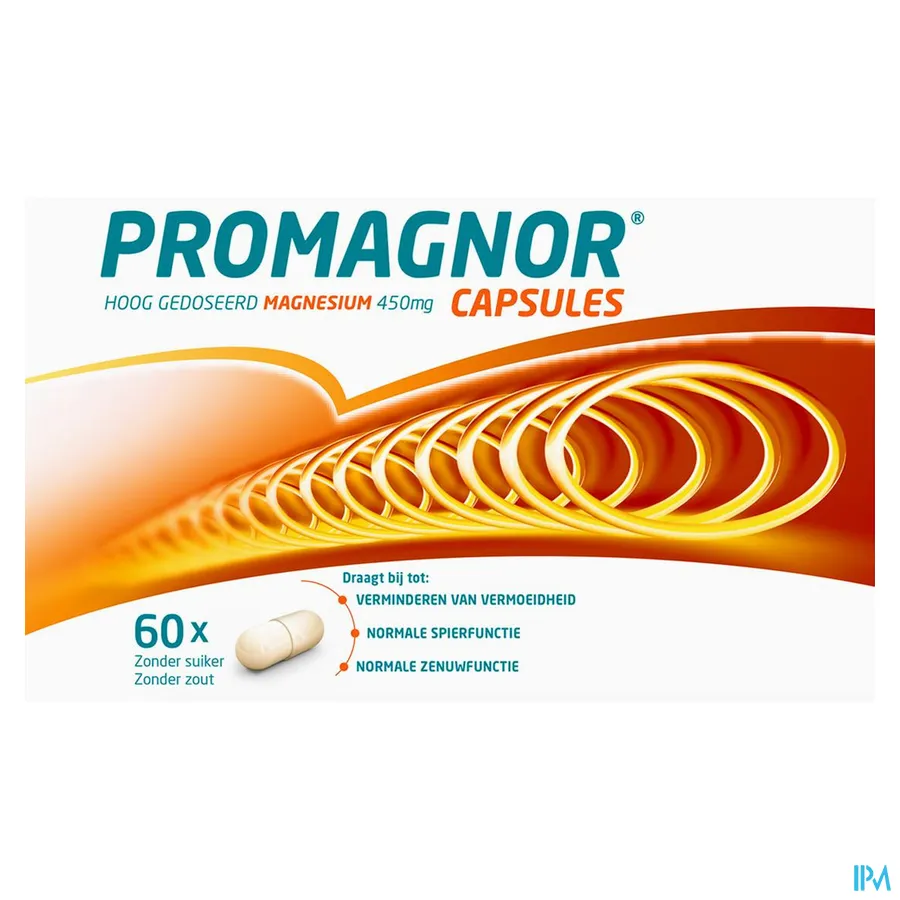 packshot van Promagnor Hoog Gedoseerd Magnesium 450 mg 60 Capsules