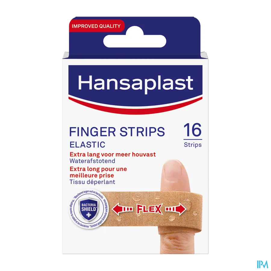 packshot van Hansaplast Pleister Vinger Strips Elastic 16 Stuks