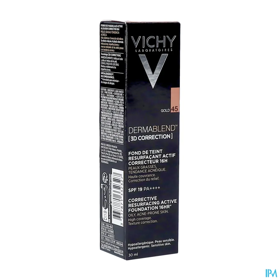 packshot van Vichy Dermablend Correction 3D 45 Gold 30 ml