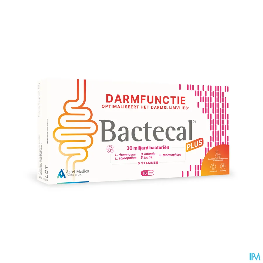 packshot van Astel Medica Bactecal Plus 16 capsules
