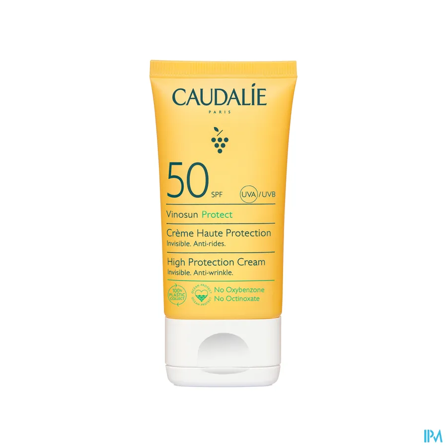 packshot van Caudalie Vinosun Creme Hoge Bescherming SPF 50 50 ml