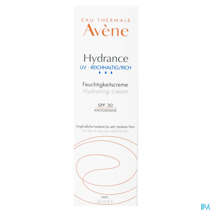 packshot van Avène Hydrance UV Rijke Hydraterende Crème SPF30 40 ml