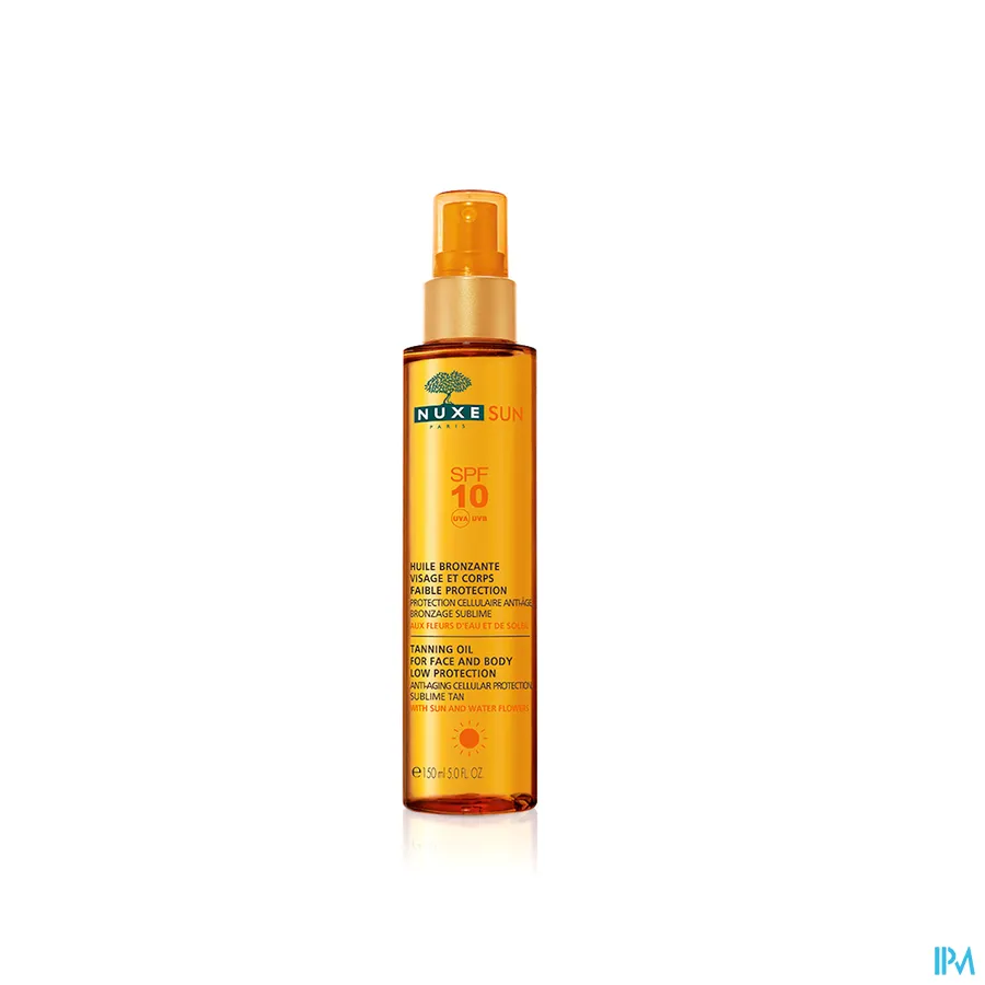 packshot van Nuxe Sun Bruiningsolie Gelaat en Lichaam SPF10 150 ml