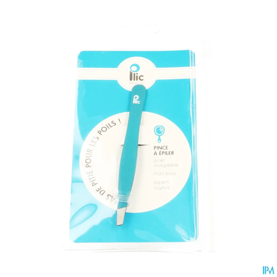 packshot van Plic Epileerpincet met Schuine Punt Blauwgroen