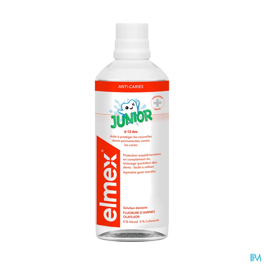 packshot van Elmex Junior Tandspoeling Helpt Effectief Beschermen tegen Cariës voor Kinderen van 6-12 Jaar 400 ml